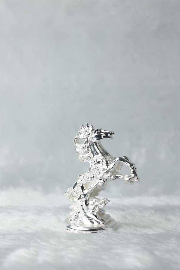 Majestic Silver Plated Horse Statue