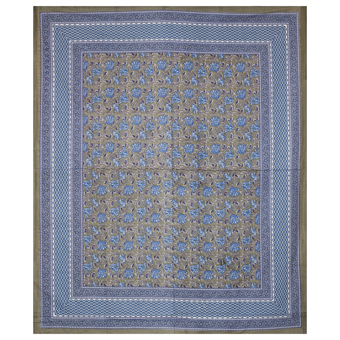 Pure Organic Cotton Bedsheet Hand Block Printed King Size with Pillow Covers 240 TC