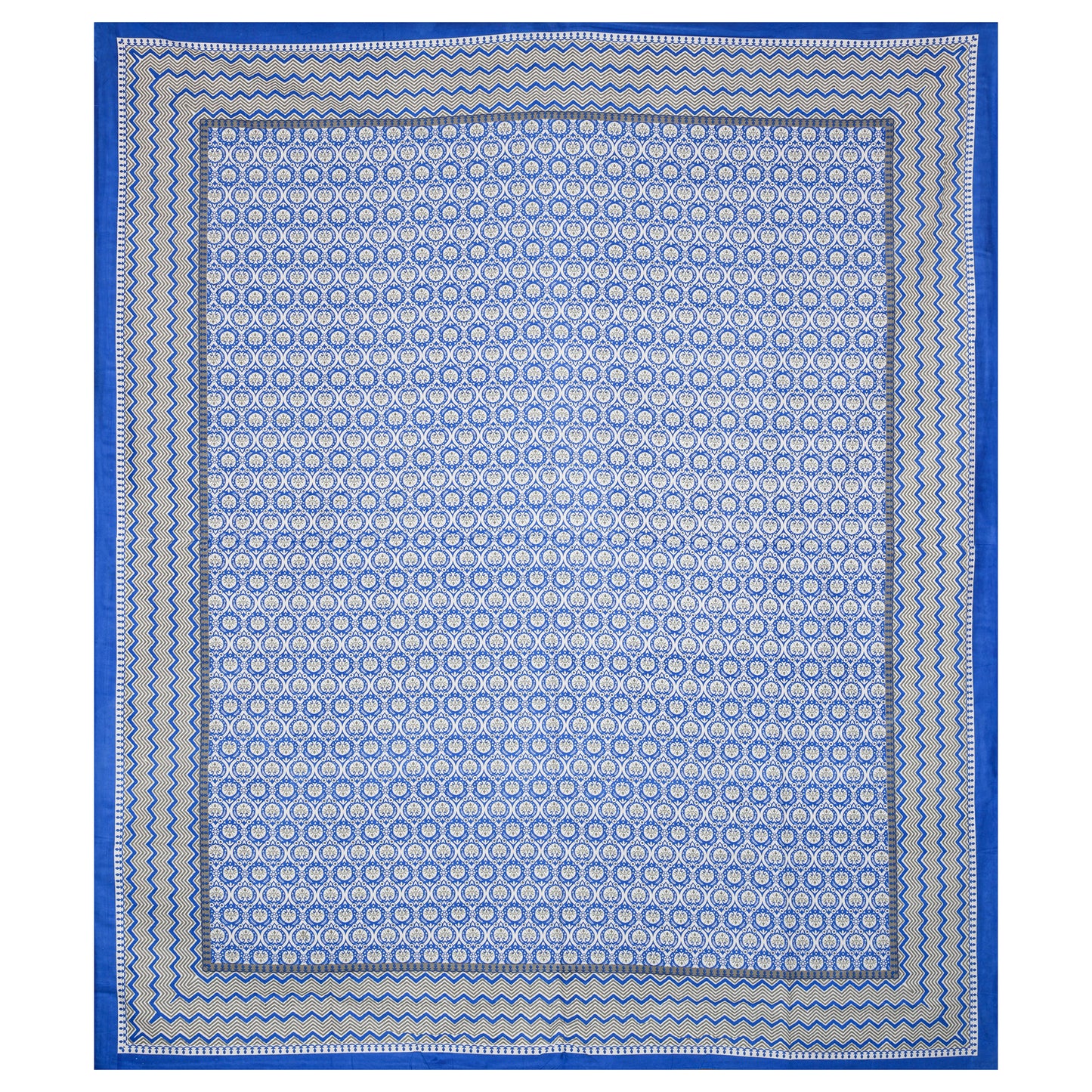 Pure Organic Cotton Bedsheet Hand Block Printed King Size with Pillow Covers 240 TC