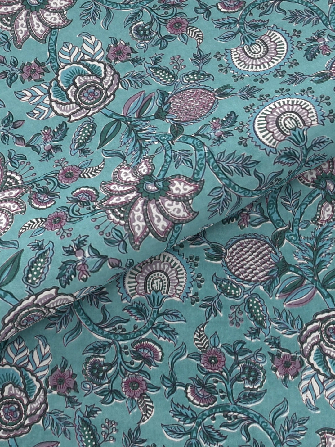Pure Organic Cotton Bedsheet Hand Block Printed King Size with Pillow Covers 240 TC
