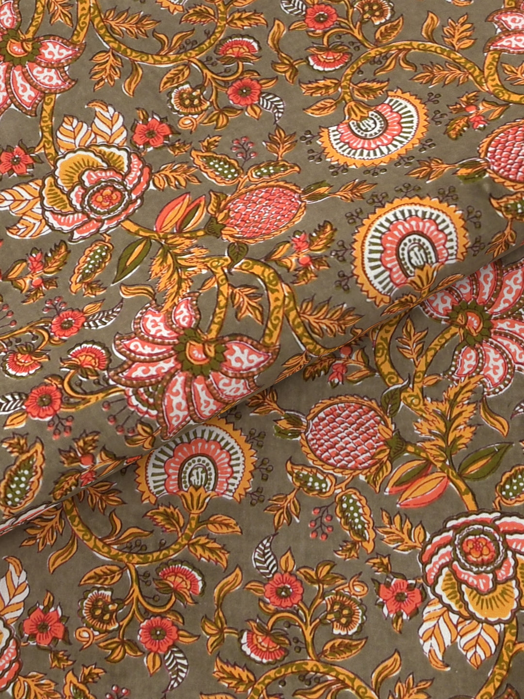 Pure Organic Cotton Bedsheet Hand Block Printed King Size with Pillow Covers 240 TC