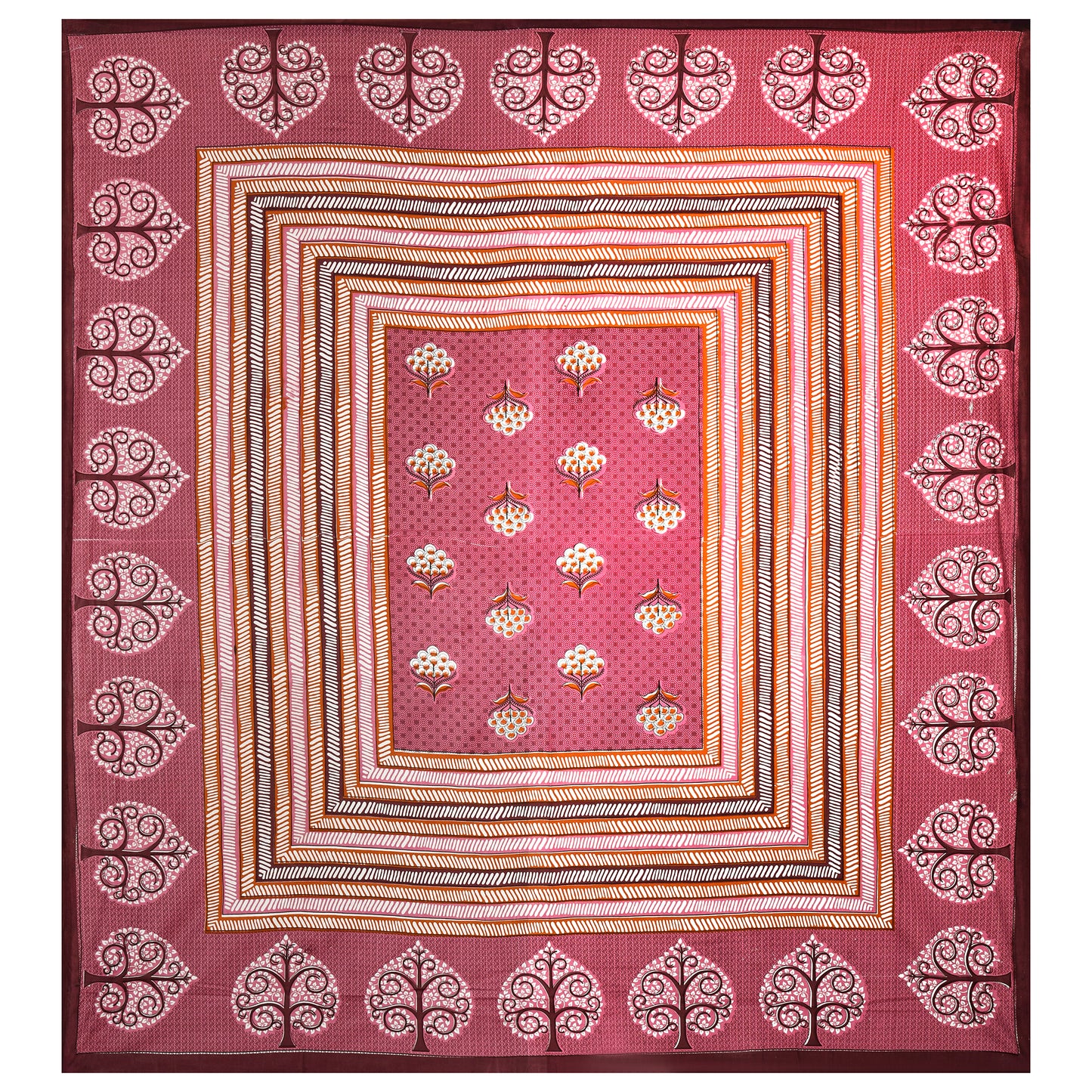 85 X 95 inch Queen Size 100% Cotton Bedsheet for Double Bed with Pillow Cover Gift Or Decor