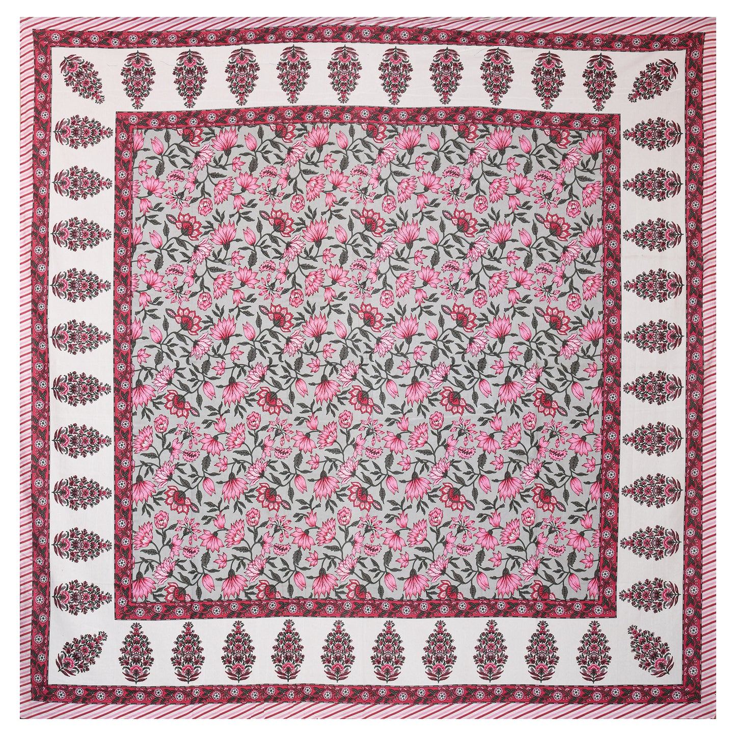 108 X 108 inch Super King Size 100% Cotton Bedsheet for Double Bed with Pillow Cover Gift Or Decor