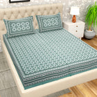 108 X 108 inch Super King Size 100% Cotton Bedsheet for Double Bed with Pillow Cover