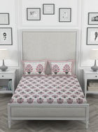 108 X 108 inch Super King Size 100% Cotton Bedsheet for Double Bed with Pillow Cover