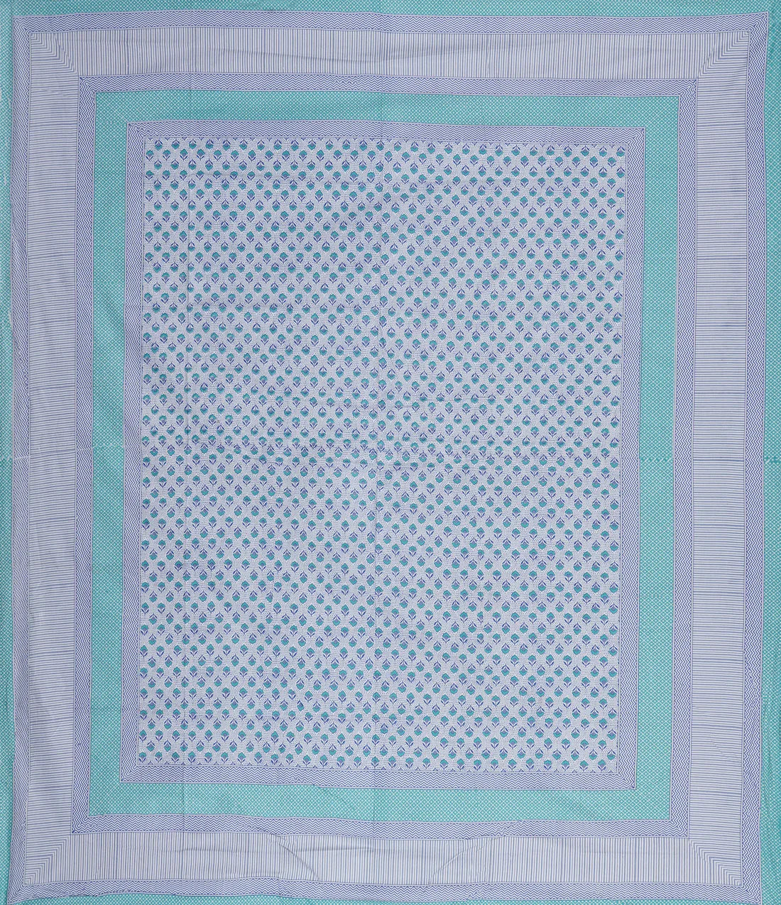100% Pure Organic Cotton Fabric Hand Block Printed King Size Double Bedsheet with 2 Pillow Covers 340 TC Gift Or Decor