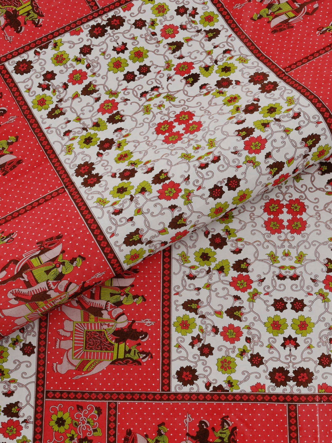 Pure Organic Cotton Bedsheet Hand Block Printed King Size with Pillow Covers 240 TC 90X108 inches