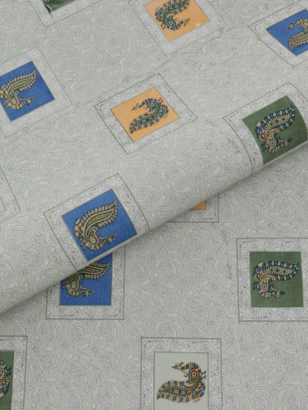 Pure Organic Cotton Bedsheet Hand Block Printed King Size with Pillow Covers 240 TC 90X108 inches