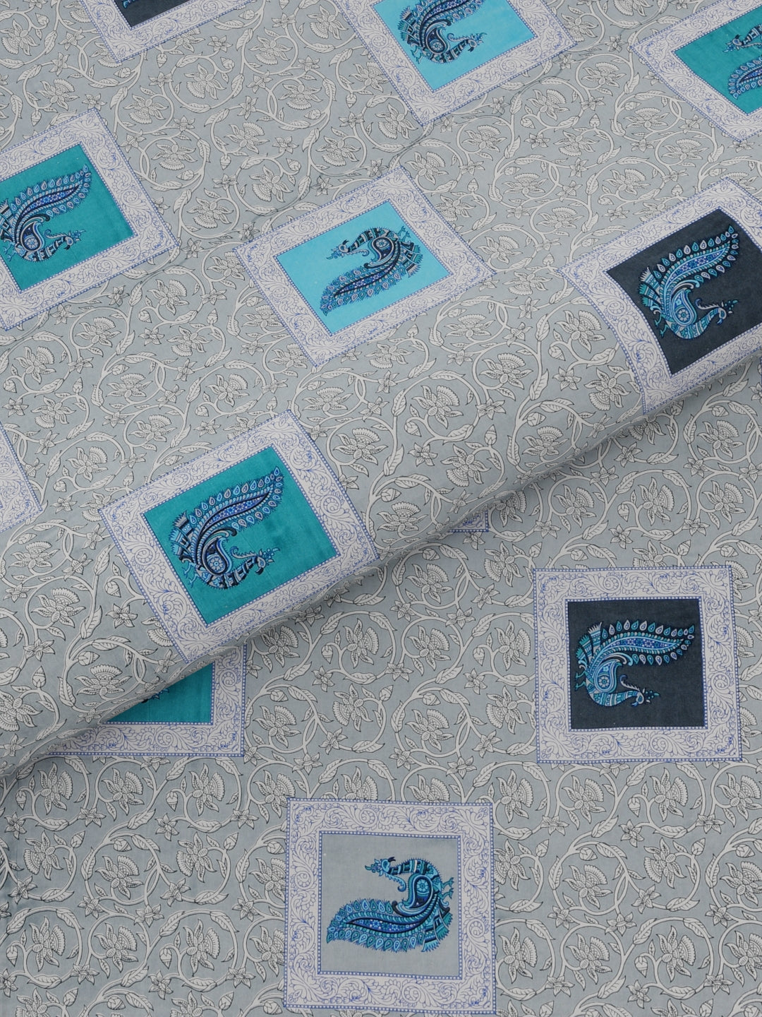 Pure Organic Cotton Bedsheet Hand Block Printed King Size with Pillow Covers 240 TC 90X108 inches
