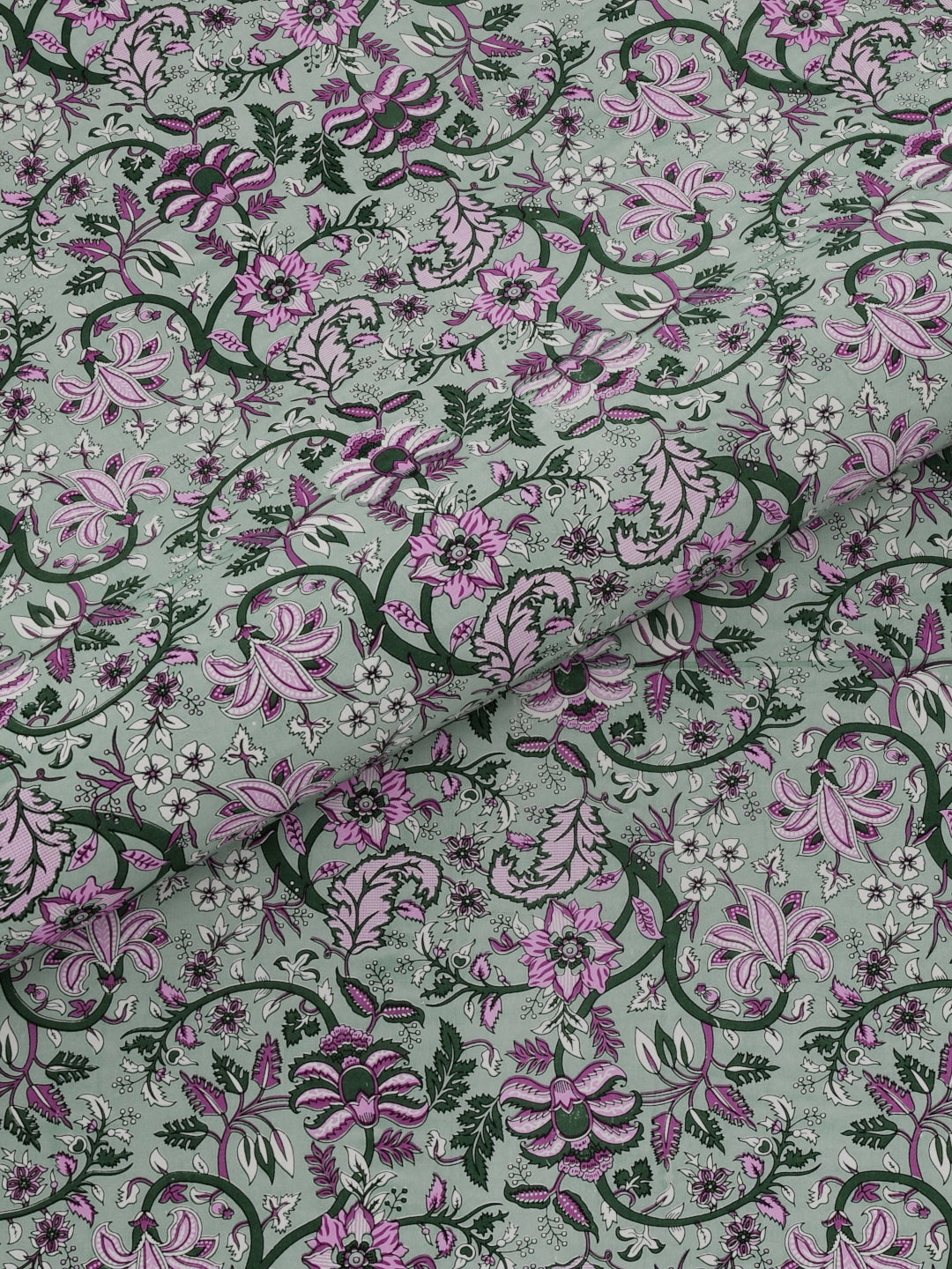 Pure Organic Cotton Bedsheet Hand Block Printed King Size with Pillow Covers 240 TC 90X108 inches