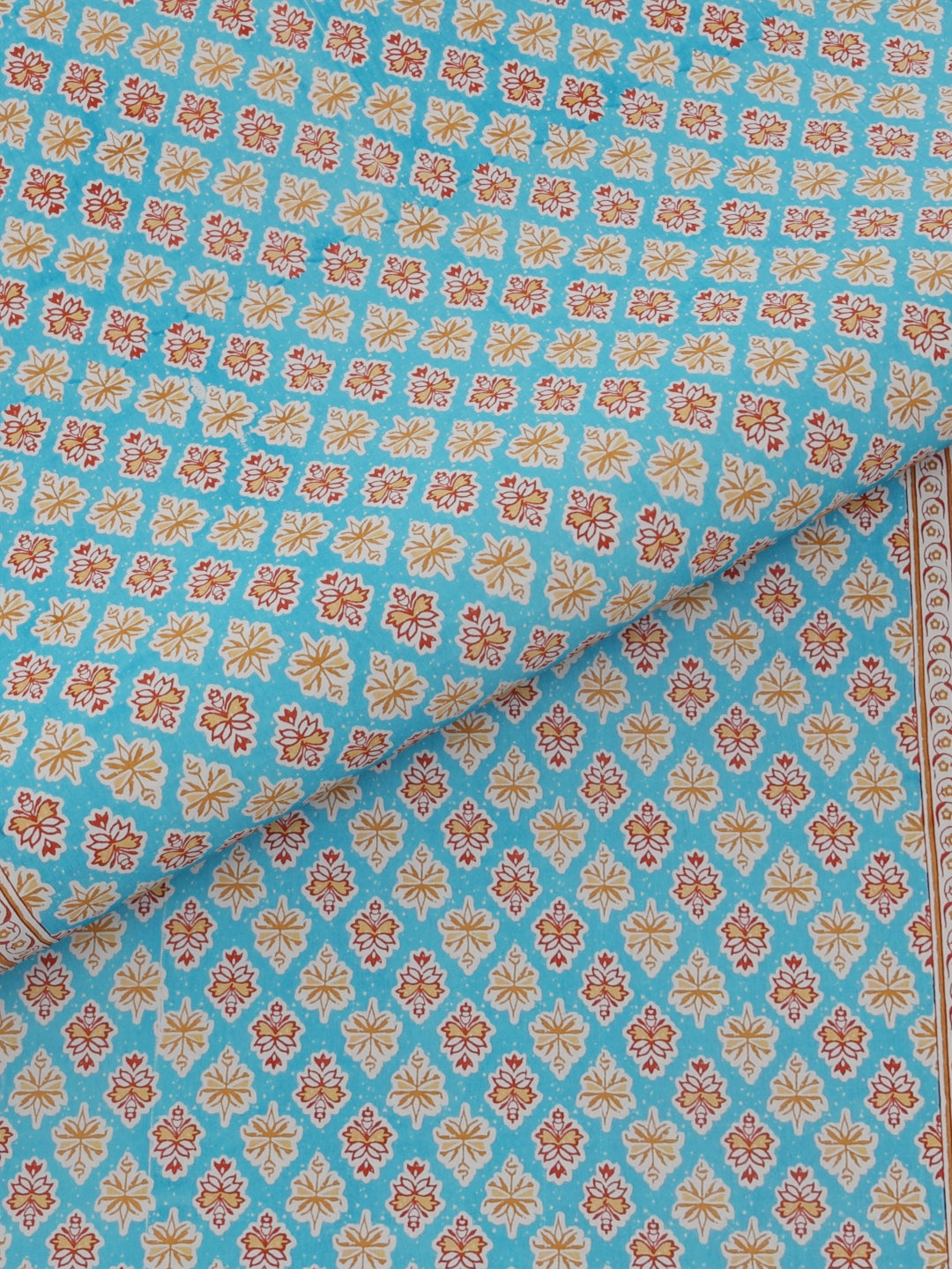 Pure Organic Cotton Bedsheet Hand Block Printed King Size with Pillow Covers 240 TC 90X108 inches