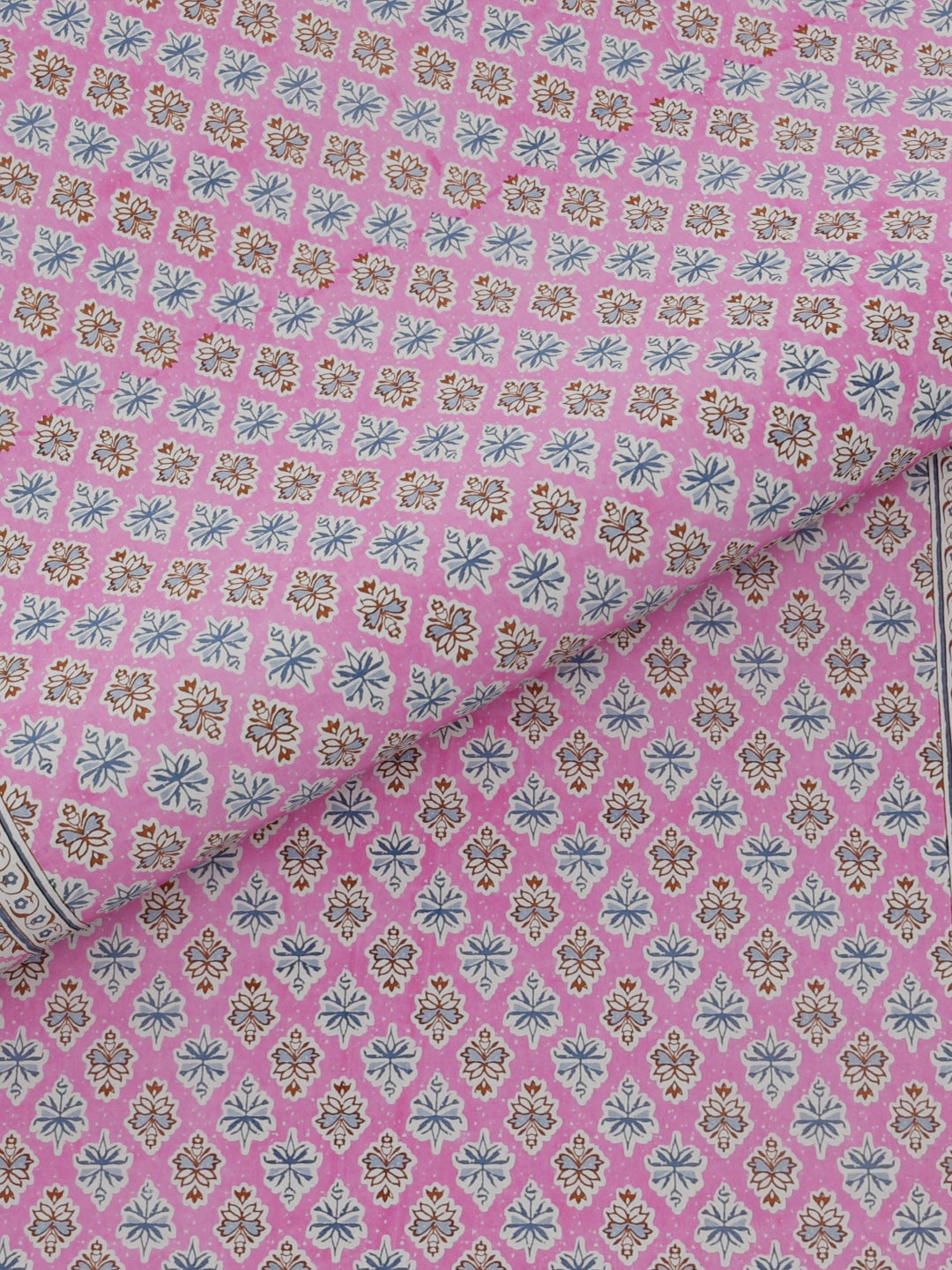 Pure Organic Cotton Bedsheet Hand Block Printed King Size with Pillow Covers 240 TC 90X108 inches