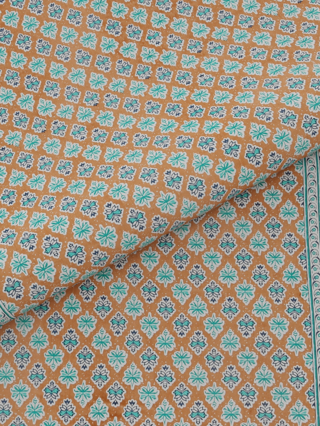 Pure Organic Cotton Bedsheet Hand Block Printed King Size with Pillow Covers 240 TC 90X108 inches