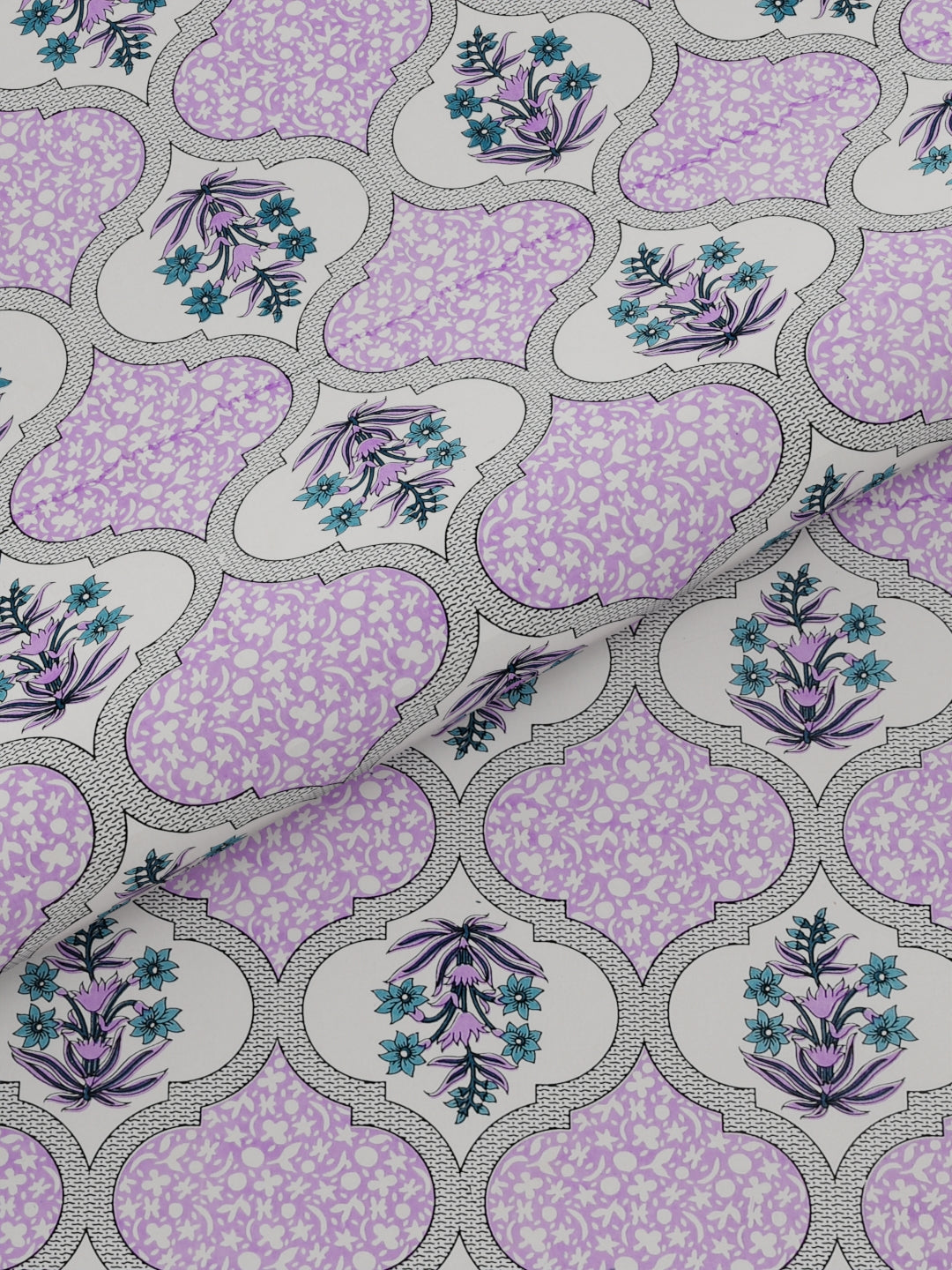 Pure Organic Cotton Bedsheet Hand Block Printed King Size with Pillow Covers 240 TC 90X108 inches