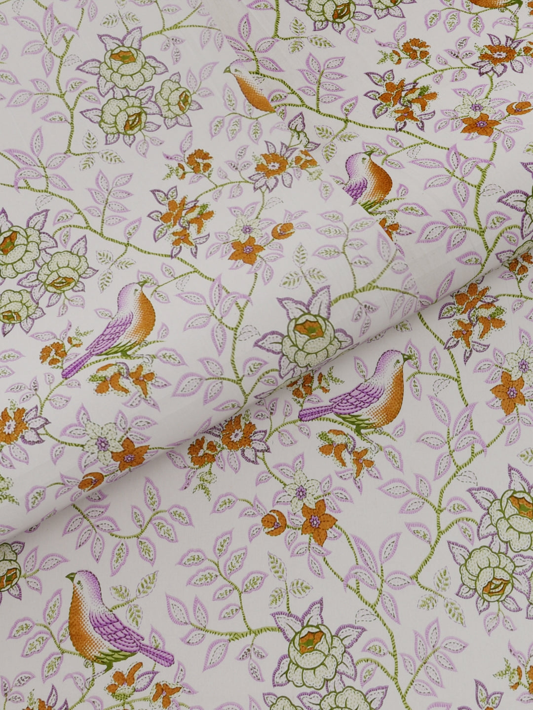 Pure Organic Cotton Bedsheet Hand Block Printed King Size with Pillow Covers 240 TC 90X108 inches