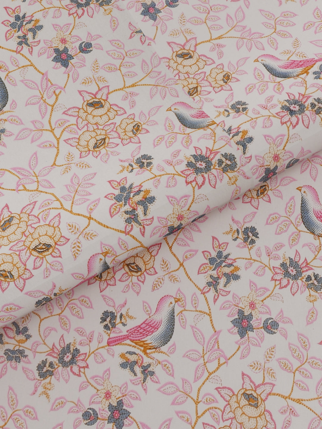 Pure Organic Cotton Bedsheet Hand Block Printed King Size with Pillow Covers 240 TC 90X108 inches