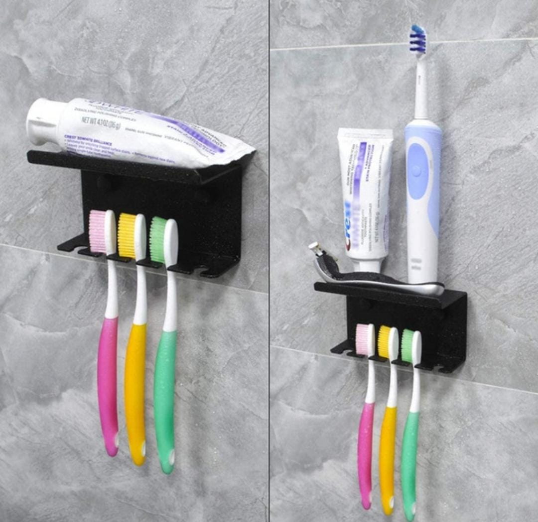 Metal Toothpaste Holder Black Colour 4mm | H - 6.4 Cm W-12.5 Cm L - 4.1 Cm Gift Or Decor