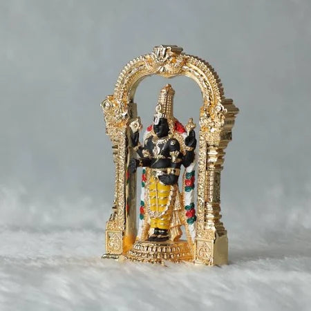 Gold Plated Arch with Tirupati Balaji, Lakshmi & Padmavati