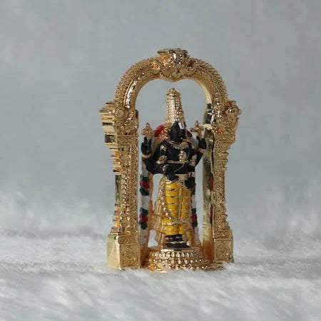 Gold Plated Arch with Tirupati Balaji, Lakshmi & Padmavati