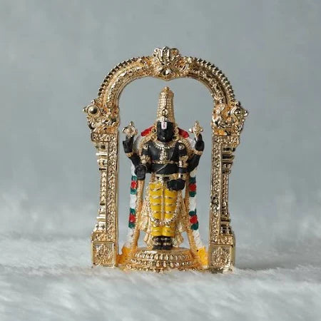 Gold Plated Arch with Tirupati Balaji, Lakshmi & Padmavati