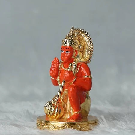 Divine Gold Plated Ashirvad Hanuman Statue