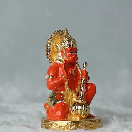 Divine Gold Plated Ashirvad Hanuman Statue