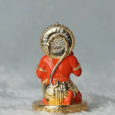 Divine Gold Plated Ashirvad Hanuman Statue