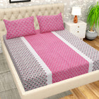 108 X 108 inch Super King Size 100% Cotton Bedsheet for Double Bed with Pillow Cover
